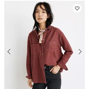 MADEWELL flannel Sunday shirt, light burgandy,S